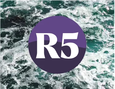 region five logo on top of an image of moving water