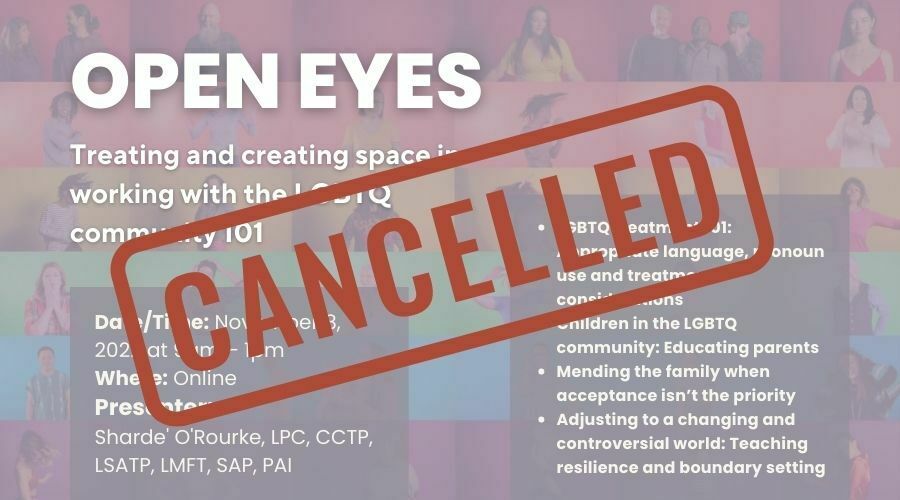 event thumbnail - cancelled event: open eyes training from region five